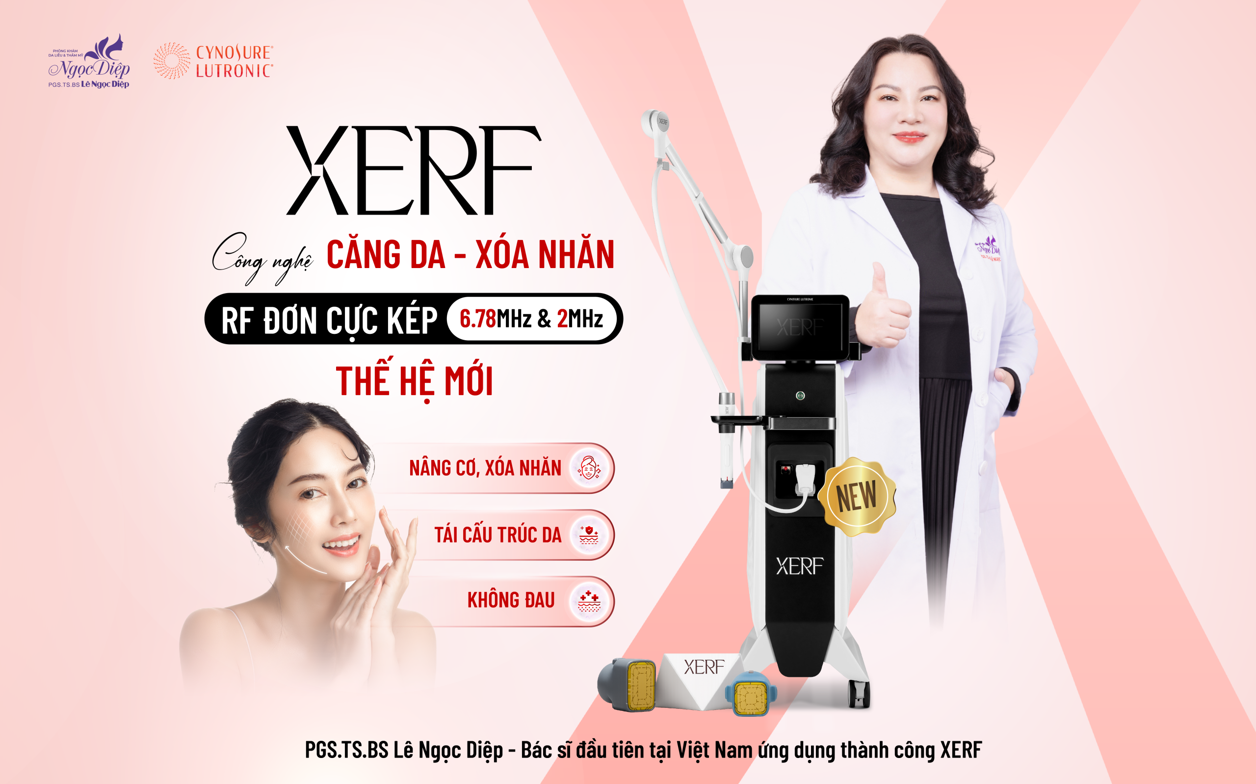 XERF - Công nghệ Căng Da - Xóa Nhăn Đơn Cực Kép Thế hệ mới từ Hoa Kỳ 